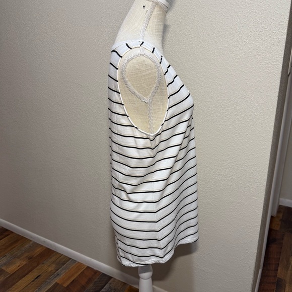 White House Black Market -  White, Black & Tan Striped Sleeveless Top - NWT - Lg - Picture 5 of 15